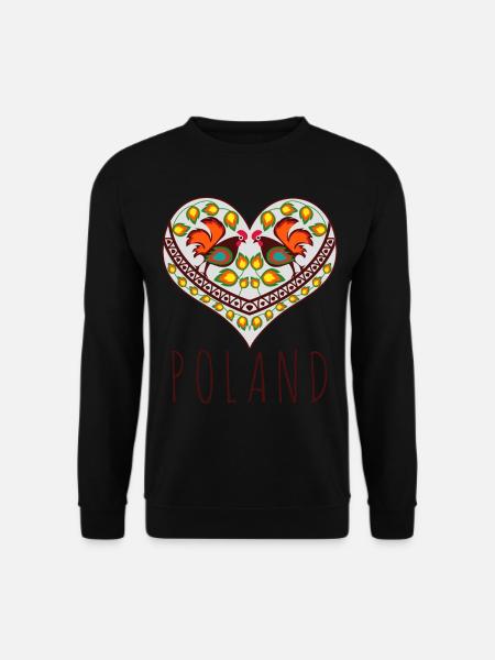 Polen traditionell polnisch Herz - Unisex Pullover - Schwarz
