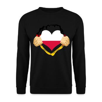 Poland Heart Polish German - Unisex Sweatshirt - black - Front - Alina (178cm) & Michal (187cm)