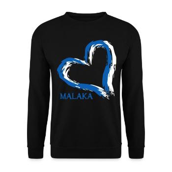 Griechenland Malaka Herz Grieche - Unisex Pullover - Schwarz - Vorne - Alina (178cm) & Michal (187cm)