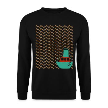 Synthesizer Boot Synth Synthesizers - Unisex Sweatshirt - black - Front - Alina (178cm) & Michal (187cm)