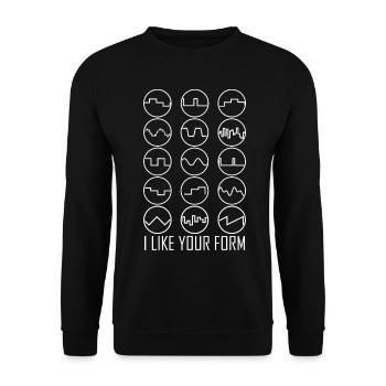 Synthesizer Synth Synthesizers - Unisex Sweatshirt - black - Front - Alina (178cm) & Michal (187cm)