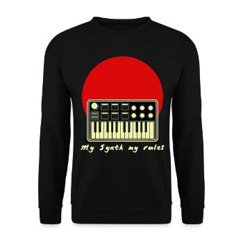 Synth Synthesizer Synthesizers - Unisex Sweatshirt - black - Front - Alina (178cm) & Michal (187cm)
