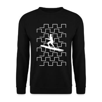Synth Surfer Synthesizer Synthesizers - Unisex Sweatshirt - black - Front - Alina (178cm) & Michal (187cm)