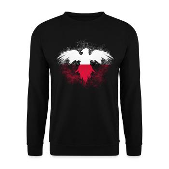 Polish flag Eagle Pole Poland - Unisex Sweatshirt - black - Front - Alina (178cm) & Michal (187cm)