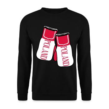 Drapeau polonais Gants de boxe Pologne - Sweat-shirt Unisexe - noir - Devant - Alina (178cm) & Michal (187cm)