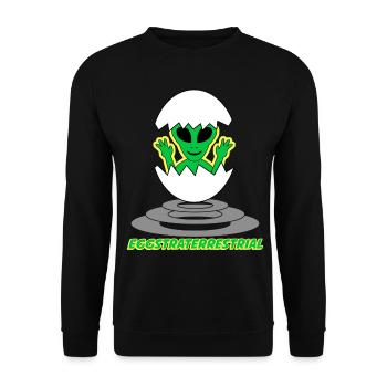 Alien Eggs Extraterrestrial Chicken Egg - Unisex Sweatshirt - black - Front - Alina (178cm) & Michal (187cm)
