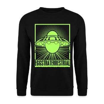 Alien Egg Extraterrestrial Eggs Spaceship - Unisex Sweatshirt - black - Front - Alina (178cm) & Michal (187cm)