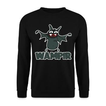 Vampir lustige dicke Fledermaus - Unisex Pullover - Schwarz - Vorne - Alina (178cm) & Michal (187cm)