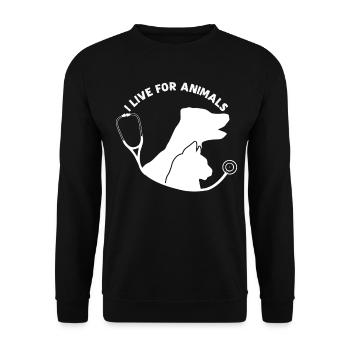 Tiermedizin Tierarzt Veterinär - Unisex Pullover - Schwarz - Vorne - Alina (178cm) & Michal (187cm)