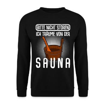 Sauna Saunist lustig Saunisten Saunieren - Unisex Pullover - Schwarz - Vorne - Alina (178cm) & Michal (187cm)