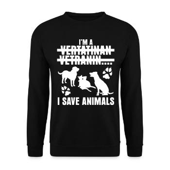 Veterinarian Witz Veterinarian Veterinarian - Unisex Sweatshirt - black - Front - Alina (178cm) & Michal (187cm)