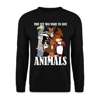 Tierarzt Tierärztin Tiermedizin - Unisex Pullover - Schwarz - Vorne - Alina (178cm) & Michal (187cm)