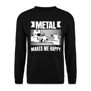 Chipper Lathe operator Cutting machine operator - Unisex Sweatshirt - black - Front - Alina (178cm) & Michal (187cm)