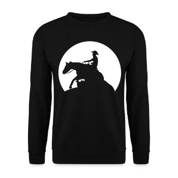 Reining Moon Riding Western Riding - Unisex Sweatshirt - black - Front - Alina (178cm) & Michal (187cm)