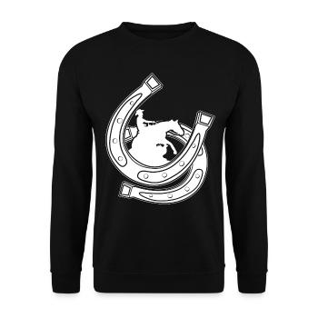 Reining Horseshoe Riding Western Riding - Unisex Sweatshirt - black - Front - Alina (178cm) & Michal (187cm)