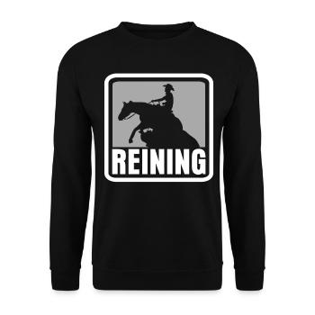 Reining Reiten Dressur Westernreiten - Unisex Pullover - Schwarz - Vorne - Alina (178cm) & Michal (187cm)