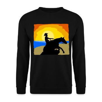 Reining Riding Beach Western Riding - Unisex Sweatshirt - black - Front - Alina (178cm) & Michal (187cm)