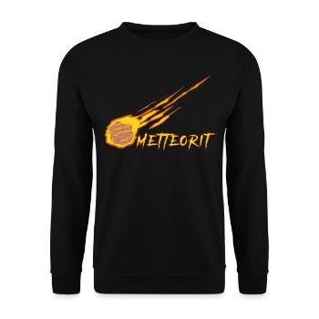 Mettbrötchen Meteorit Hackfleisch Mett - Unisex Pullover - Schwarz - Vorne - Alina (178cm) & Michal (187cm)
