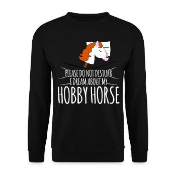 Hobbyhorse Sleeping Hobby Horse - Unisex Sweatshirt - black - Front - Alina (178cm) & Michal (187cm)
