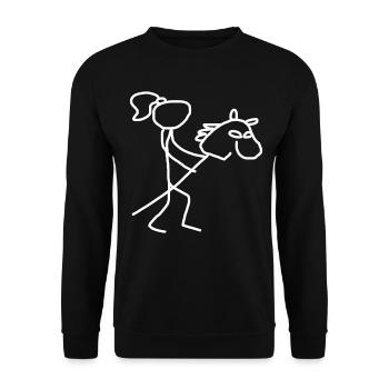 Hobby Horse Hobby Horsing - Unisex Pullover - Schwarz - Vorne - Alina (178cm) & Michal (187cm)