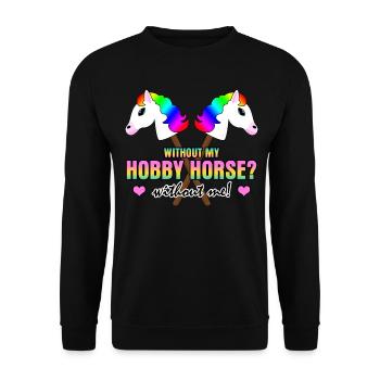 Hobby Horse drôle Joke Hobby Horsing - Sweat-shirt Unisexe - noir - Devant - Alina (178cm) & Michal (187cm)