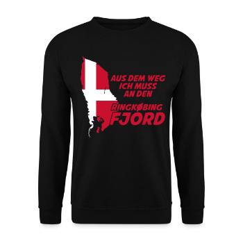 Ringkøbing Fjord Dänemark Flagge - Unisex Pullover - Schwarz - Vorne - Alina (178cm) & Michal (187cm)