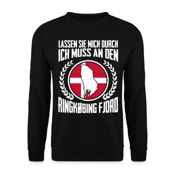 Ringkøbing Fjord Flagge Dänemark - Unisex Pullover - Schwarz - Vorne - Alina (178cm) & Michal (187cm)