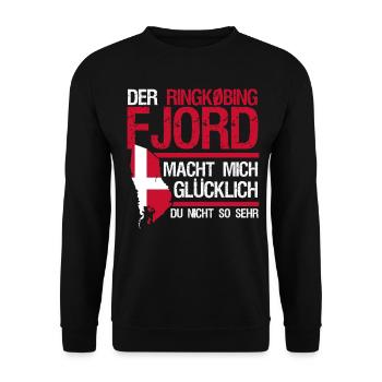 Ringkøbing Urlaub Flagge Dänemark - Unisex Pullover - Schwarz - Vorne - Alina (178cm) & Michal (187cm)
