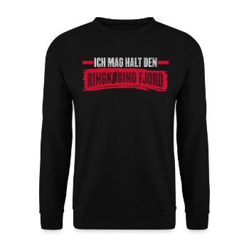 Urlaub am Ringkøbing in Dänemark - Unisex Pullover - Schwarz - Vorne - Alina (178cm) & Michal (187cm)