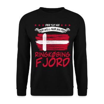 Ringkøbing Fjord lustig Dänemark - Unisex Pullover - Schwarz - Vorne - Alina (178cm) & Michal (187cm)