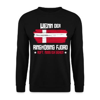 Ringkøbing Fjord ruft Dänemark - Unisex Pullover - Schwarz - Vorne - Alina (178cm) & Michal (187cm)