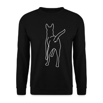 Hund von hinten Belgian Shepherd Hunde - Unisex Pullover - Schwarz - Vorne - Alina (178cm) & Michal (187cm)