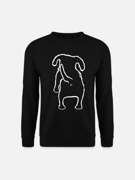 Rauhaardackel von hinten Hunde - Unisex Pullover - Schwarz