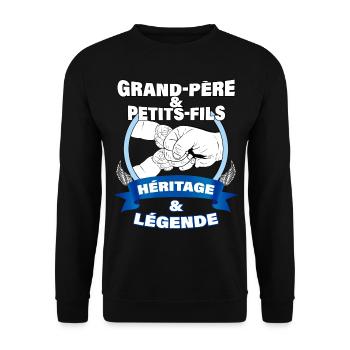 Mon petit-Fils Cadeau Pour Grand Père Citation - Sweat-shirt Unisexe - noir - Devant - Alina (178cm) & Michal (187cm)
