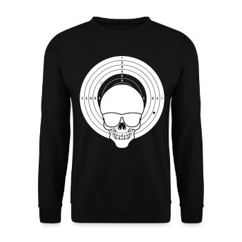 Sport shooter Skull shooting club - Unisex Sweatshirt - black - Front - Alina (178cm) & Michal (187cm)