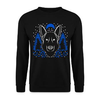 White Shepherd Nature Shepherd Dogs - Unisex Sweatshirt - black - Front - Alina (178cm) & Michal (187cm)
