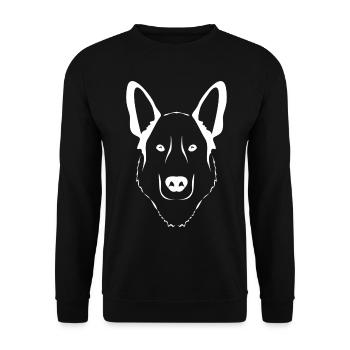 White Shepherd Dog Face Dogs - Unisex Sweatshirt - black - Front - Alina (178cm) & Michal (187cm)