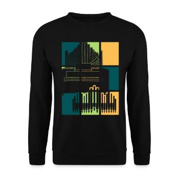 Organ Retro Organ Player Organist - Unisex Sweatshirt - black - Front - Alina (178cm) & Michal (187cm)