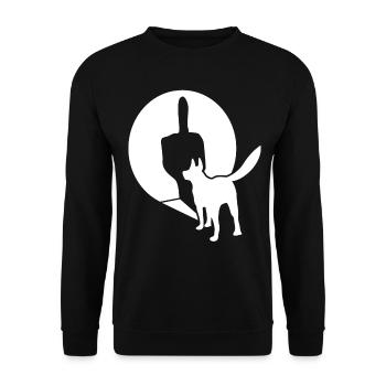 White Shepherd Middle Finger - Unisex Sweatshirt - black - Front - Alina (178cm) & Michal (187cm)