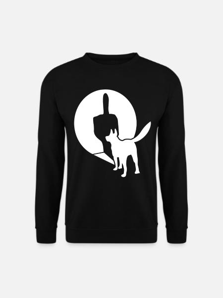 White Shepherd Middle Finger - Unisex Sweatshirt - black