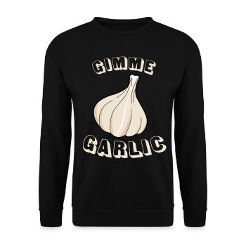 Garlic saying garlic clove - Unisex Sweatshirt - black - Front - Alina (178cm) & Michal (187cm)