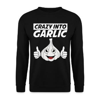 Crazy into Garlic - Unisex Pullover - Schwarz - Vorne - Alina (178cm) & Michal (187cm)