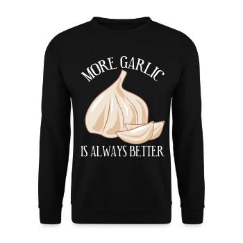 More Garlic - Unisex Pullover - Schwarz - Vorne - Alina (178cm) & Michal (187cm)
