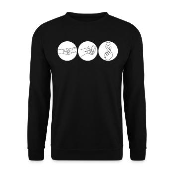 Kpop Finger Korean Popmusik K-Pop - Unisex Pullover - Schwarz - Vorne - Alina (178cm) & Michal (187cm)