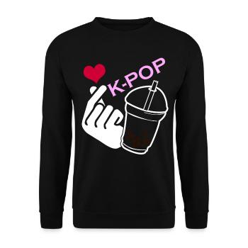 Kpop Bubble Tea Korean Popmusik K-Pop - Unisex Pullover - Schwarz - Vorne - Alina (178cm) & Michal (187cm)