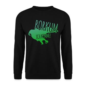 Borkum Urlaub - Unisex Pullover - Schwarz - Vorne - Alina (178cm) & Michal (187cm)