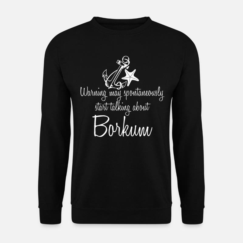 Borkum mit Anker und Seestern - Unisex Pullover - Schwarz