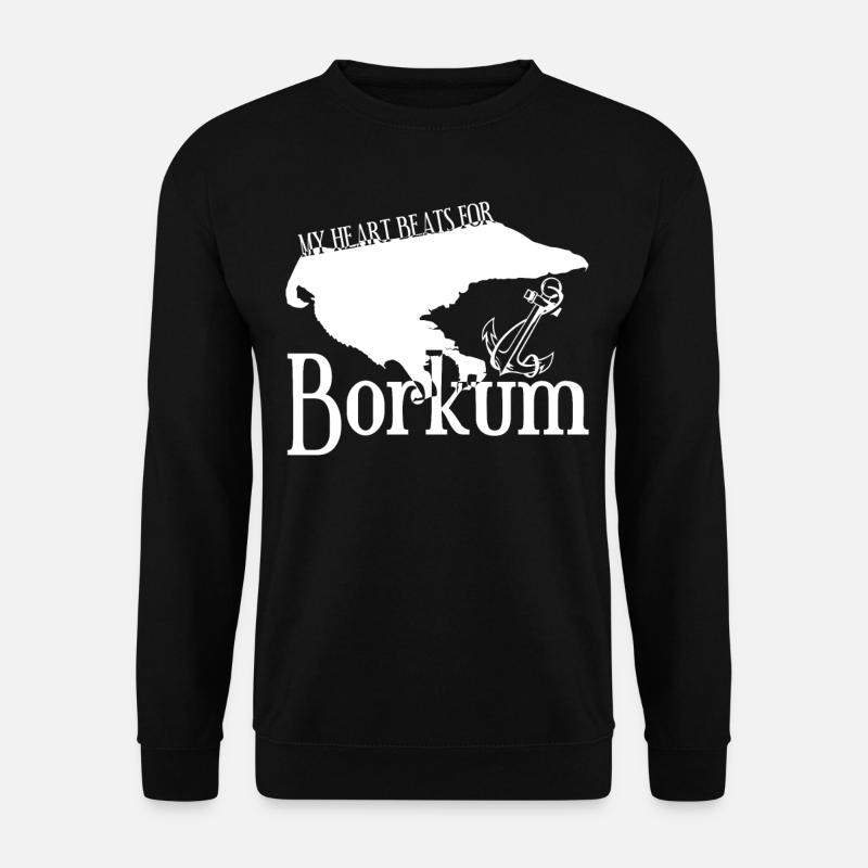 Borkum Karte - Unisex Pullover - Schwarz