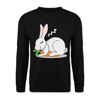 Rabbit with carrot sleeps rabbit rabbit - Unisex Sweatshirt - black - Front - Alina (178cm) & Michal (187cm)