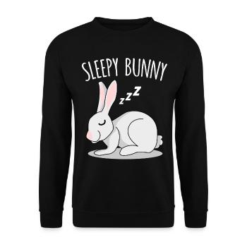 Rabbit Rabbit sleeping rabbit - Unisex Sweatshirt - black - Front - Alina (178cm) & Michal (187cm)